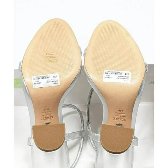 Schutz Women's Pincesa Silver Metallic High-Heel Sandals Size 9.5 B (MSRP $170) - Picture 8 of 10